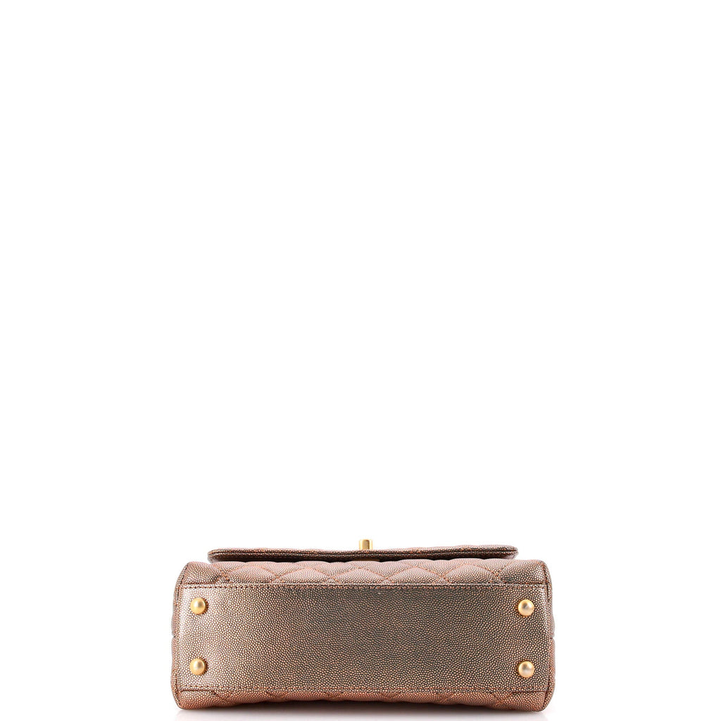 Coco Top Handle Bag Quilted Iridescent Caviar Mini