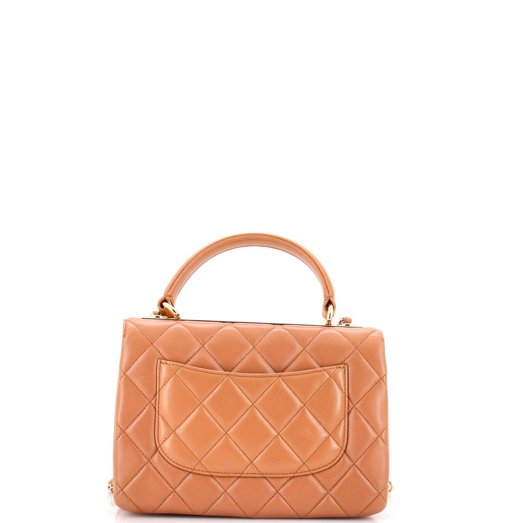 Trendy CC Top Handle Bag Quilted Lambskin Small