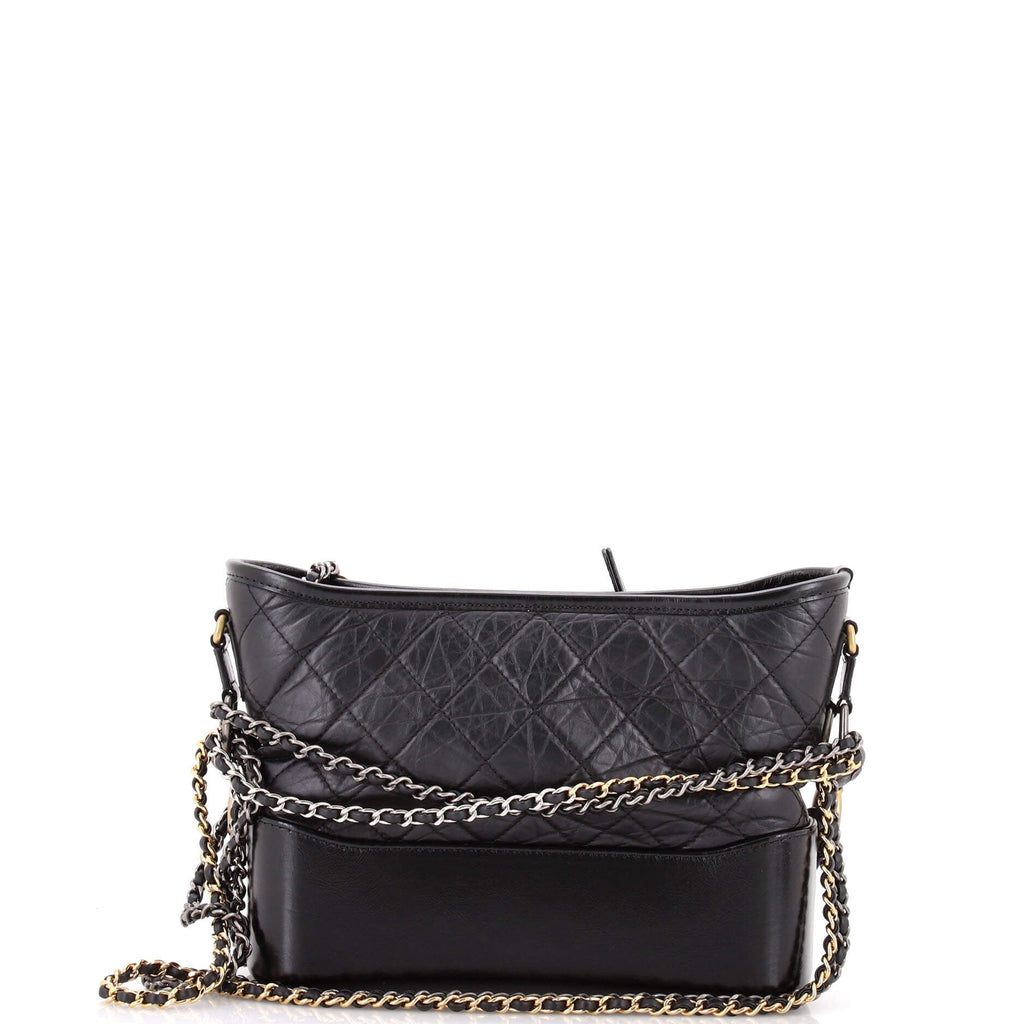 Gabrielle Hobo with Logo Handle Quilted Aged Calfskin Medium