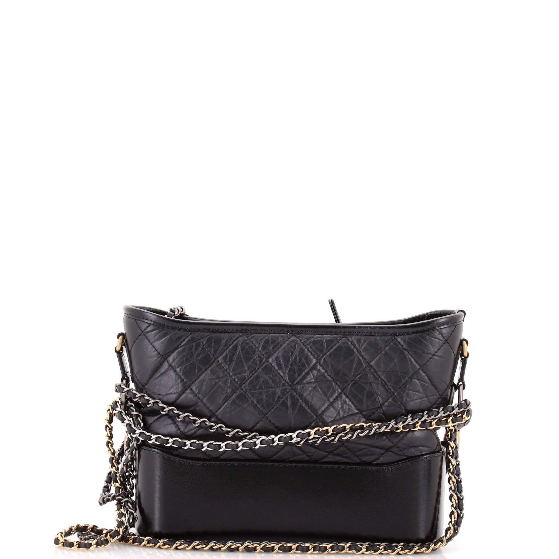 Gabrielle Hobo with Logo Handle Quilted Aged Calfskin Medium