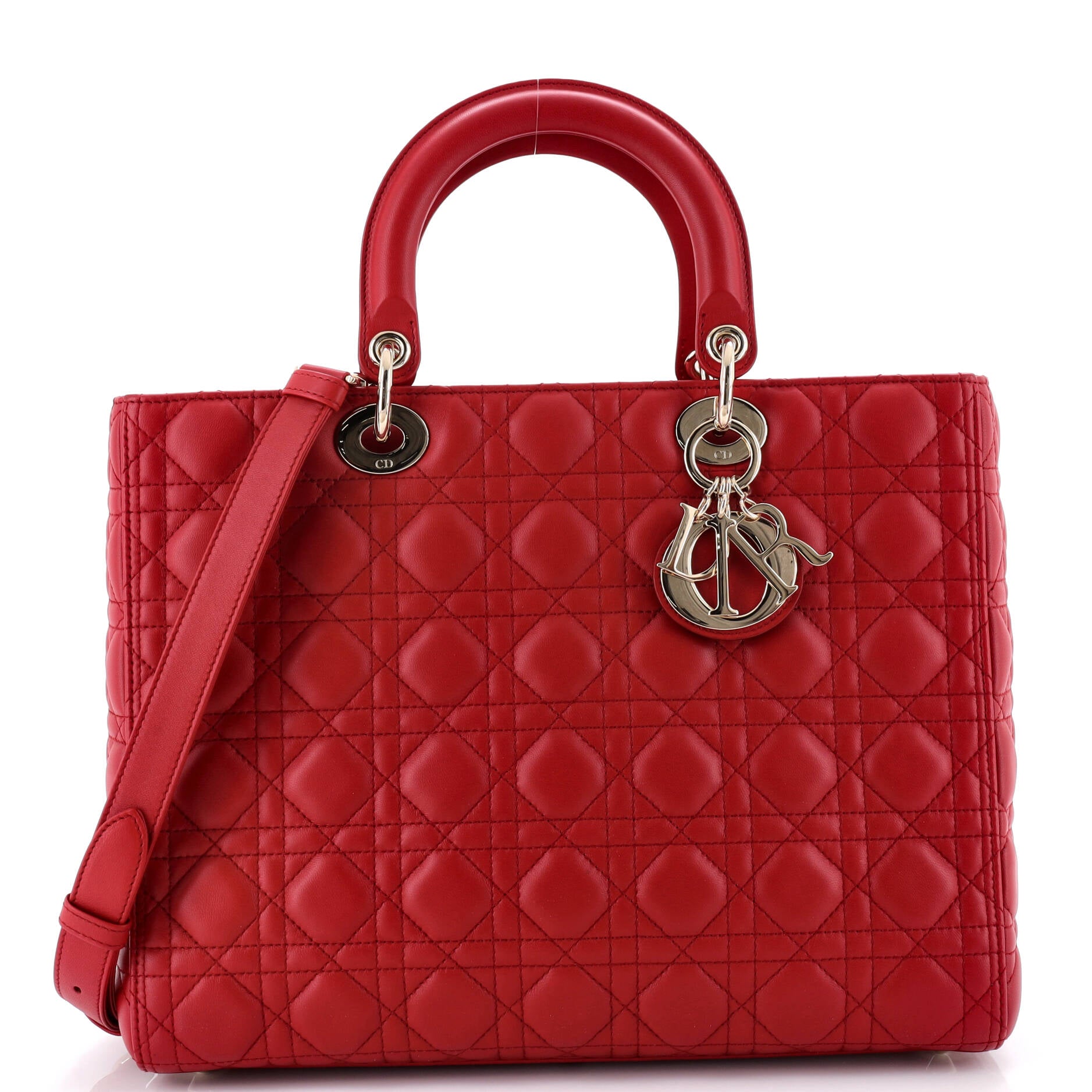 Lady Dior Bag Cannage Quilt Lambskin Large