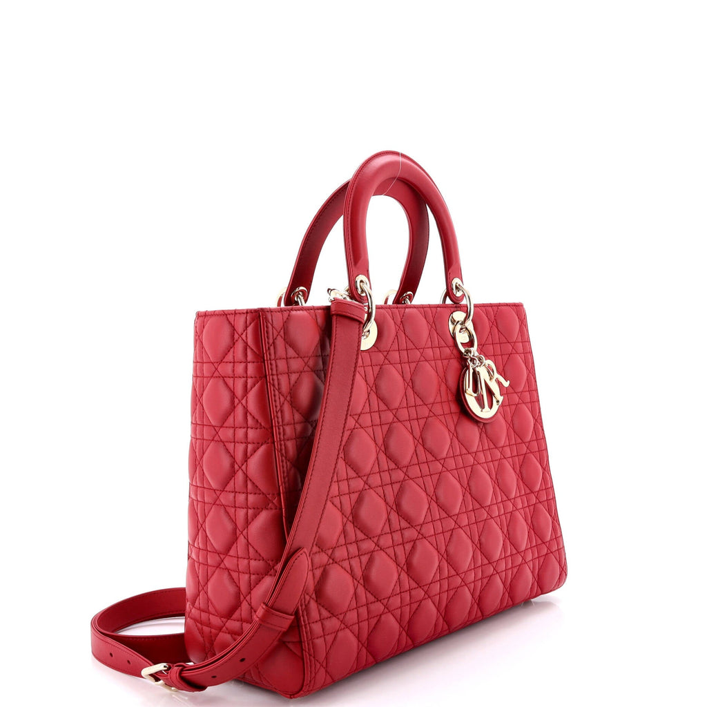 Lady Dior Bag Cannage Quilt Lambskin Large