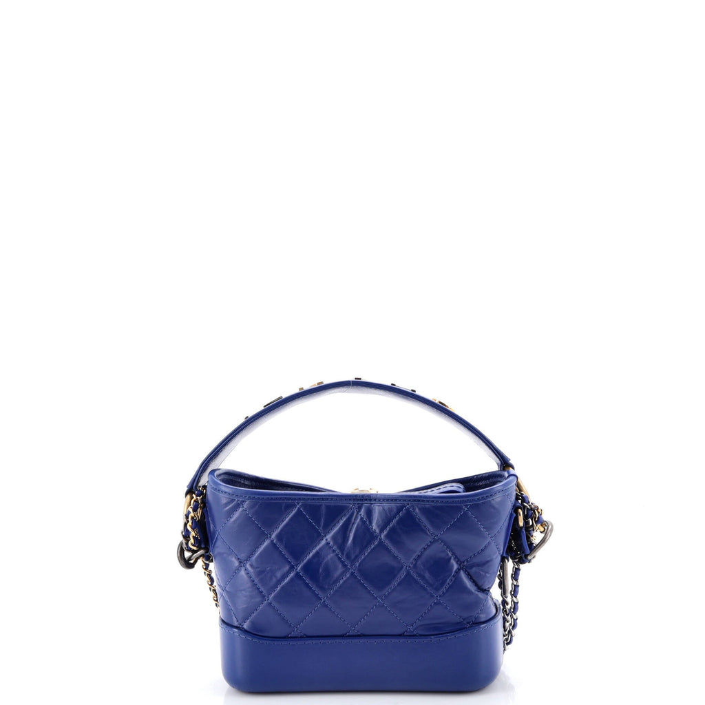 Gabrielle Hobo with Logo Handle Quilted Aged Calfskin Small