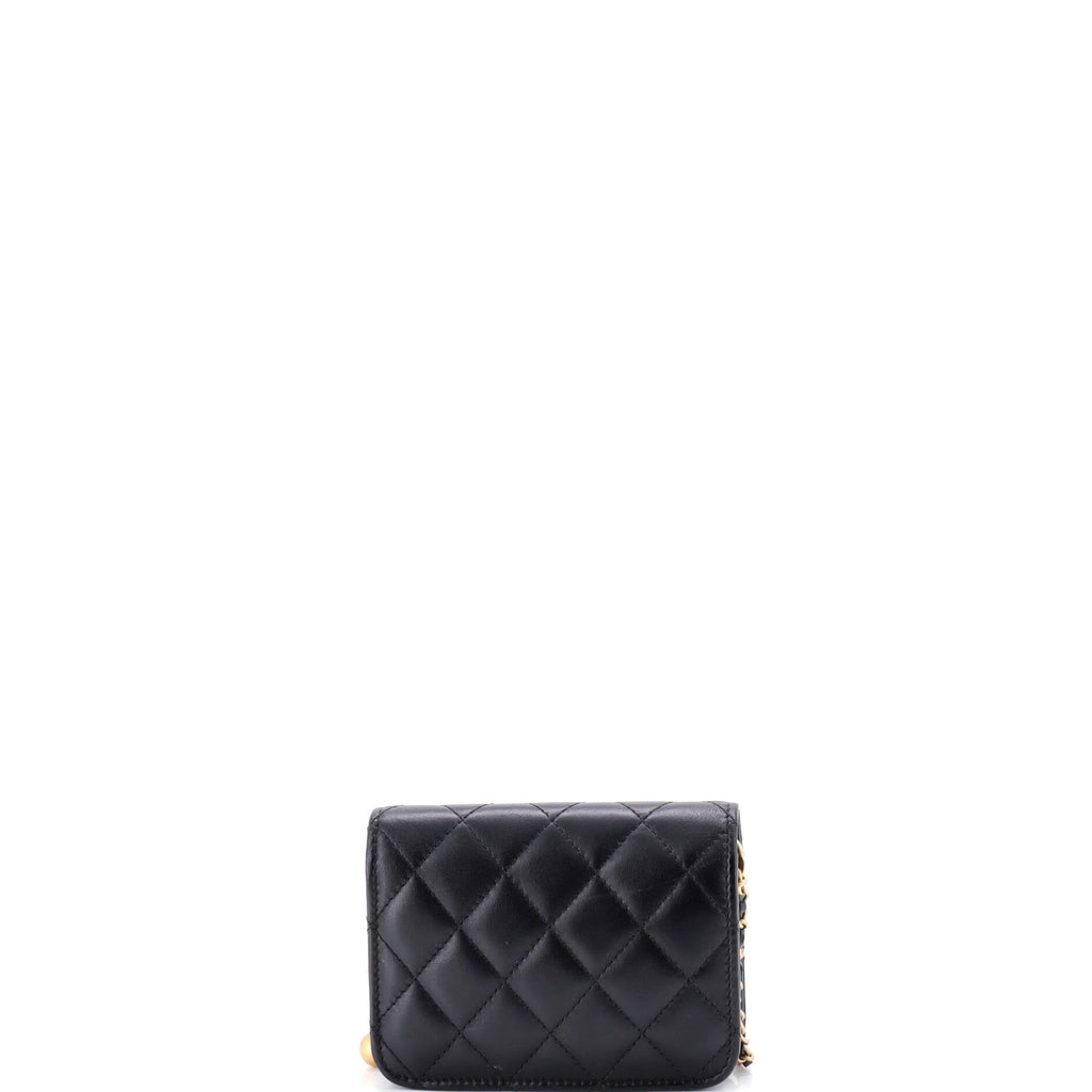 Pearl Crush Flap Clutch with Chain Quilted Lambskin Mini