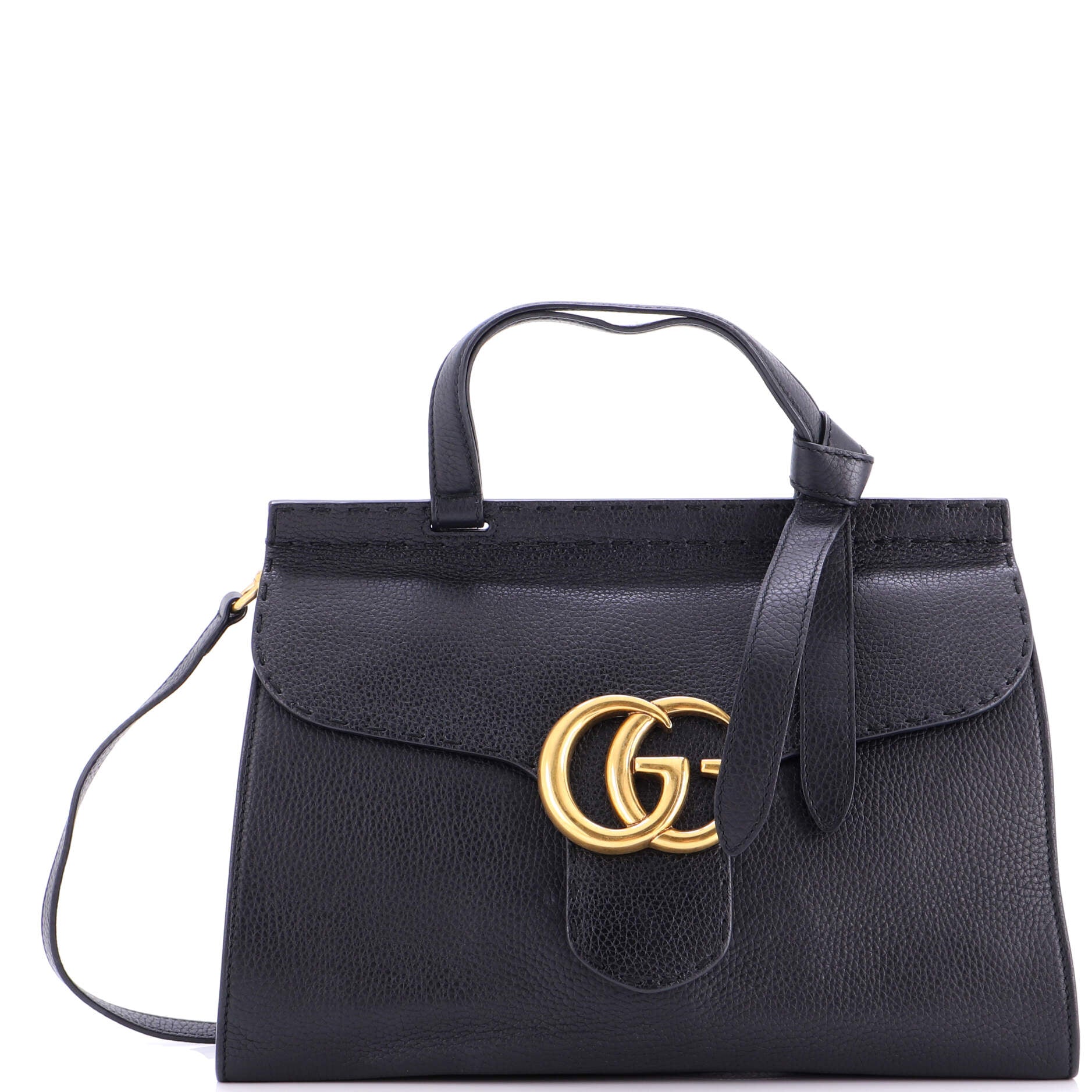 GG Marmont Top Handle Bag Leather Small