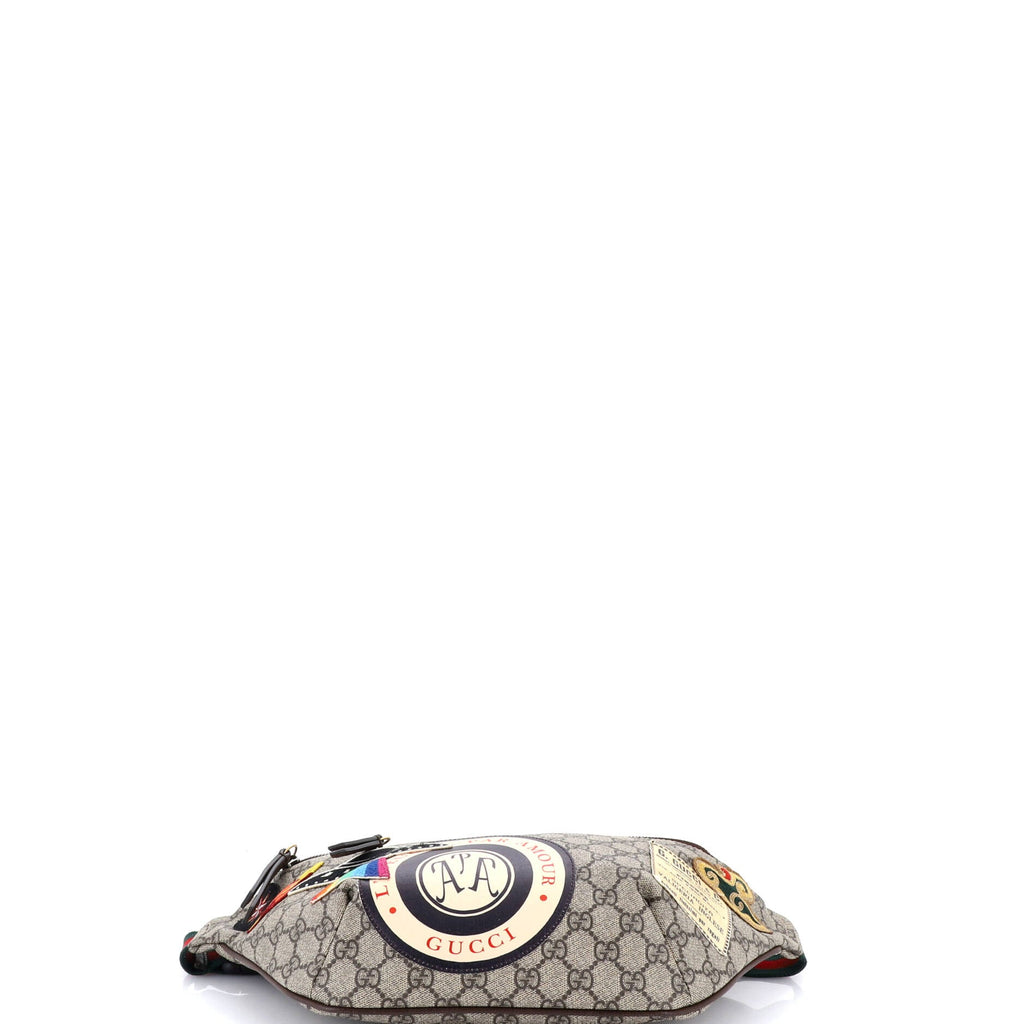 Courrier Zip Belt Bag GG Coated Canvas with Applique