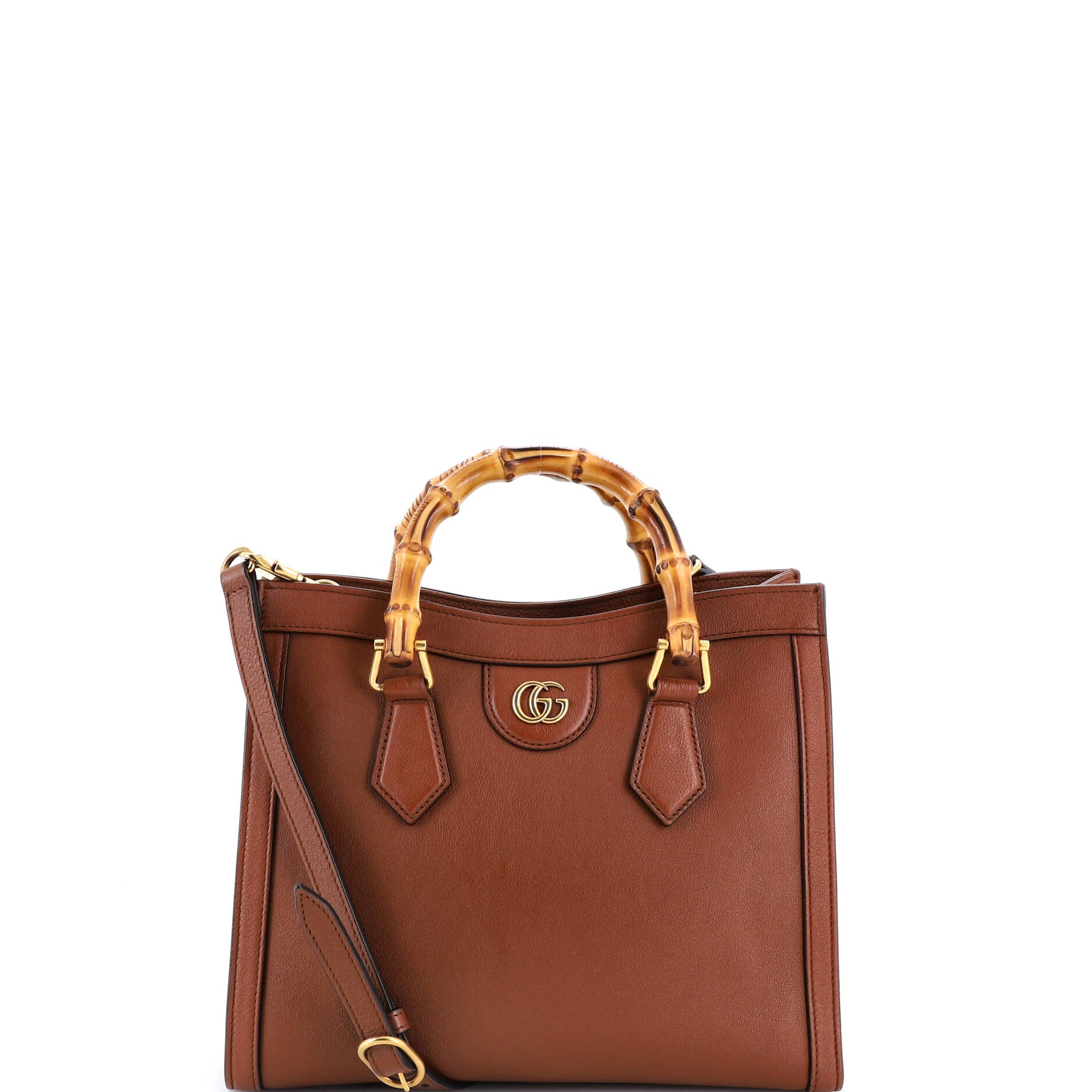 Diana NM Bamboo Handle Tote Leather Small