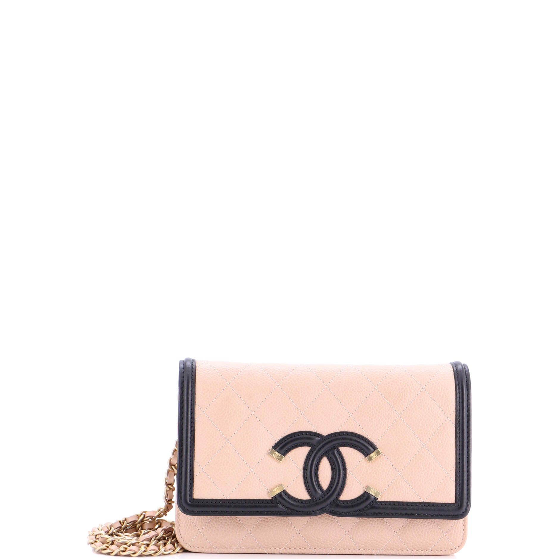 Filigree Wallet on Chain Quilted Caviar