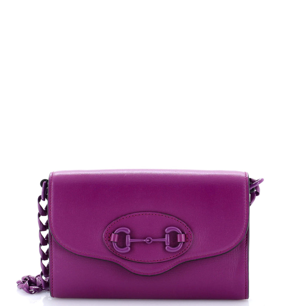 Horsebit 1955 Curved Flap Shoulder Bag Leather Mini