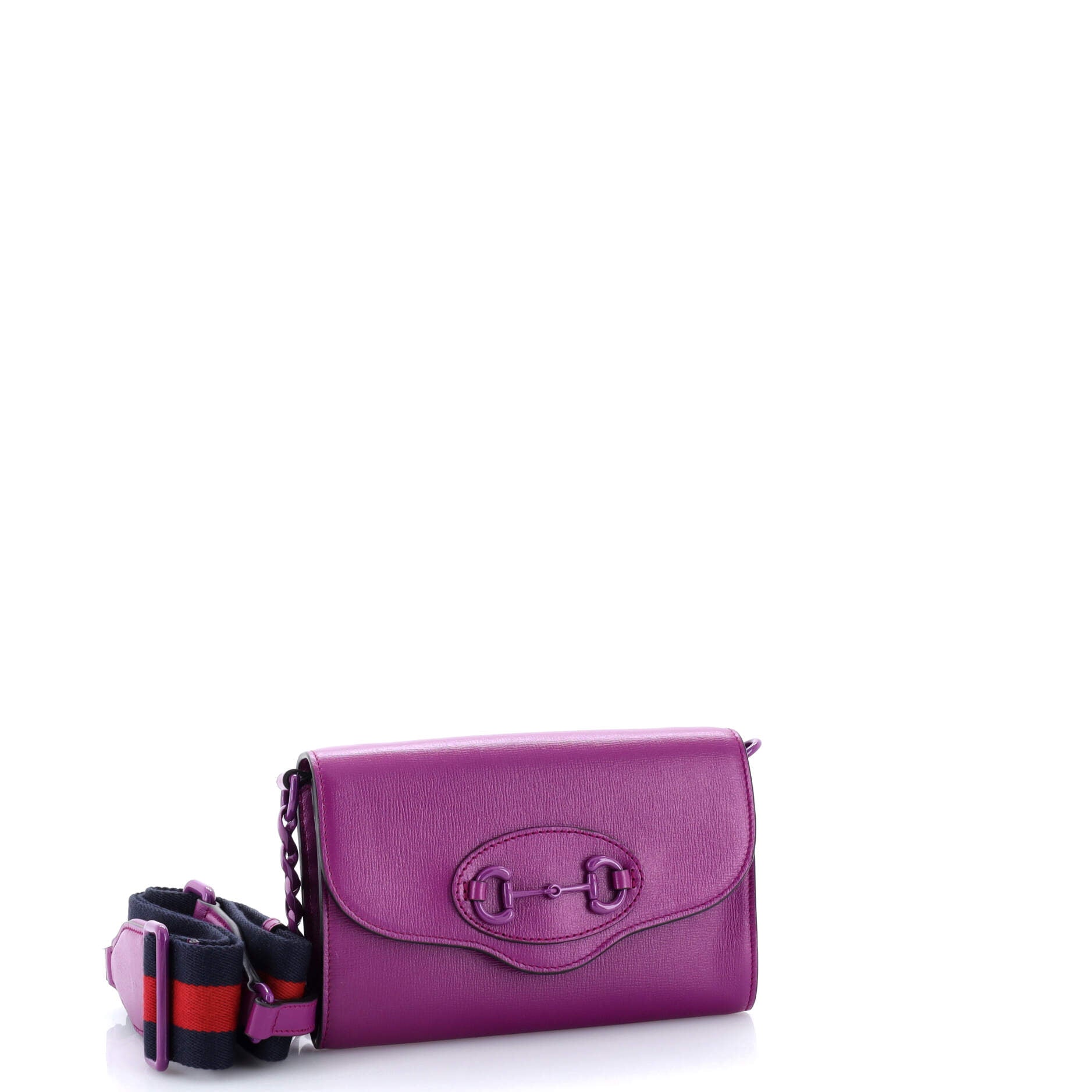 Horsebit 1955 Curved Flap Shoulder Bag Leather Mini