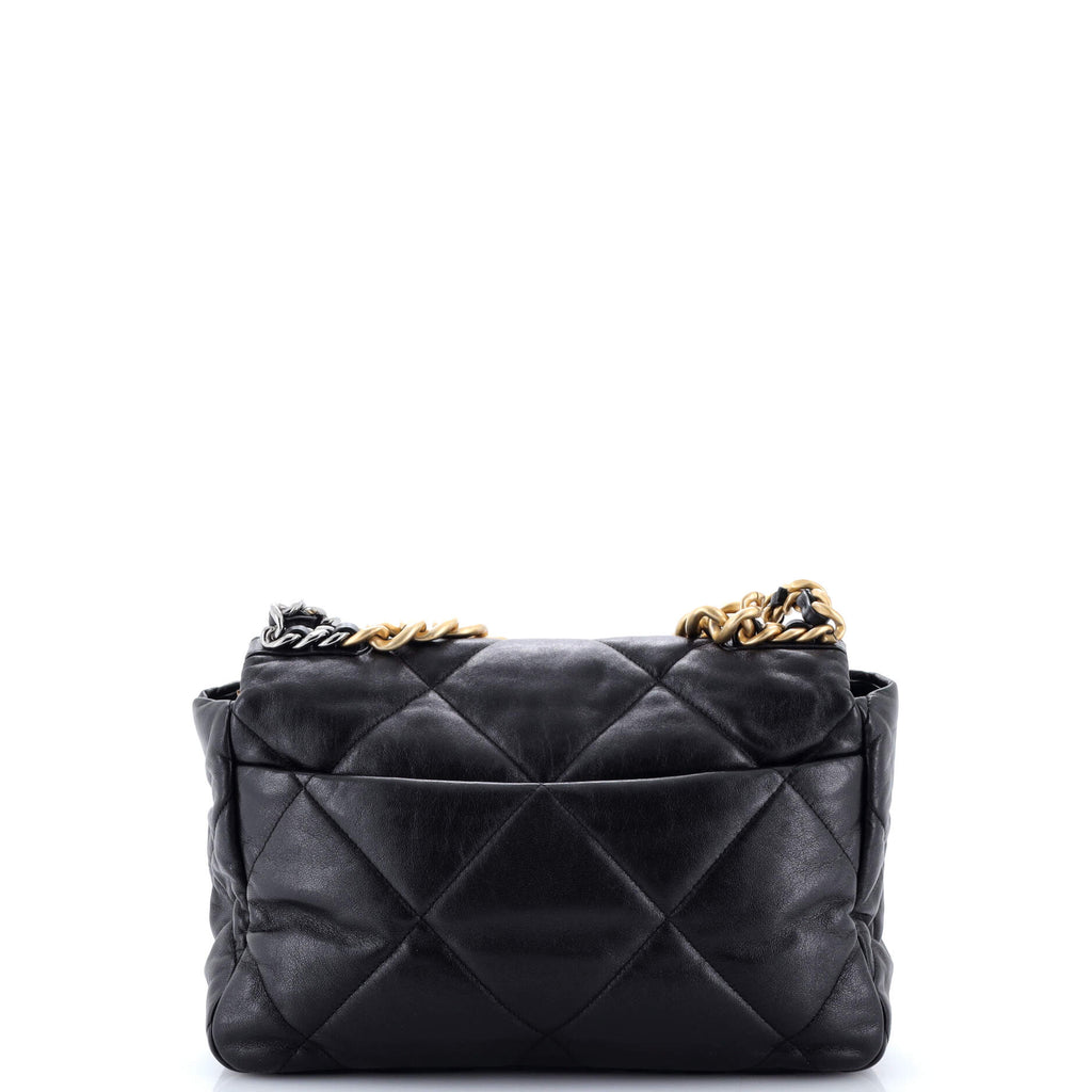 19 Flap Bag Quilted Leather Large