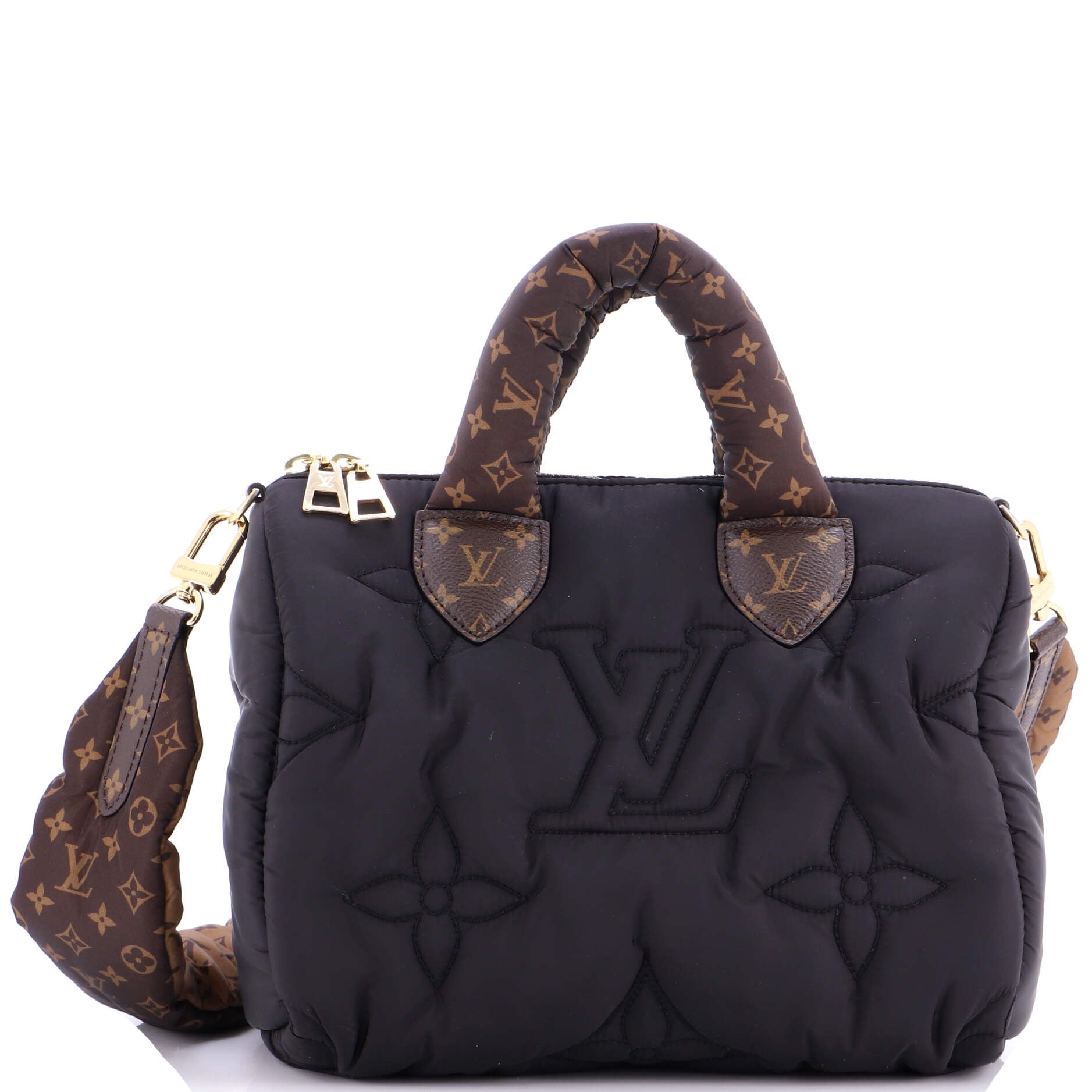 Speedy Bandouliere Bag Monogram Quilted Econyl Nylon 25