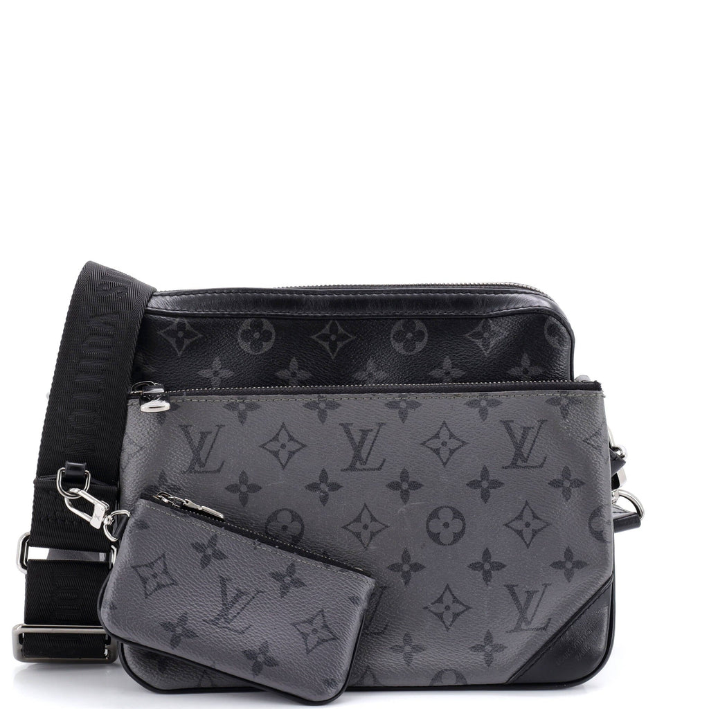 Trio Messenger Bag Reverse Monogram Eclipse Canvas