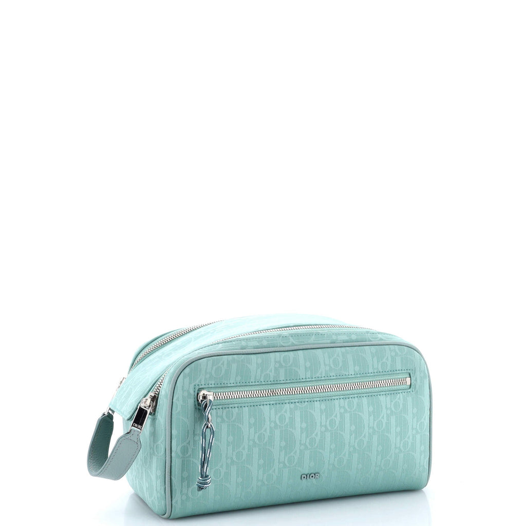 Double Zip Toiletry Pouch Oblique Recycled Nylon