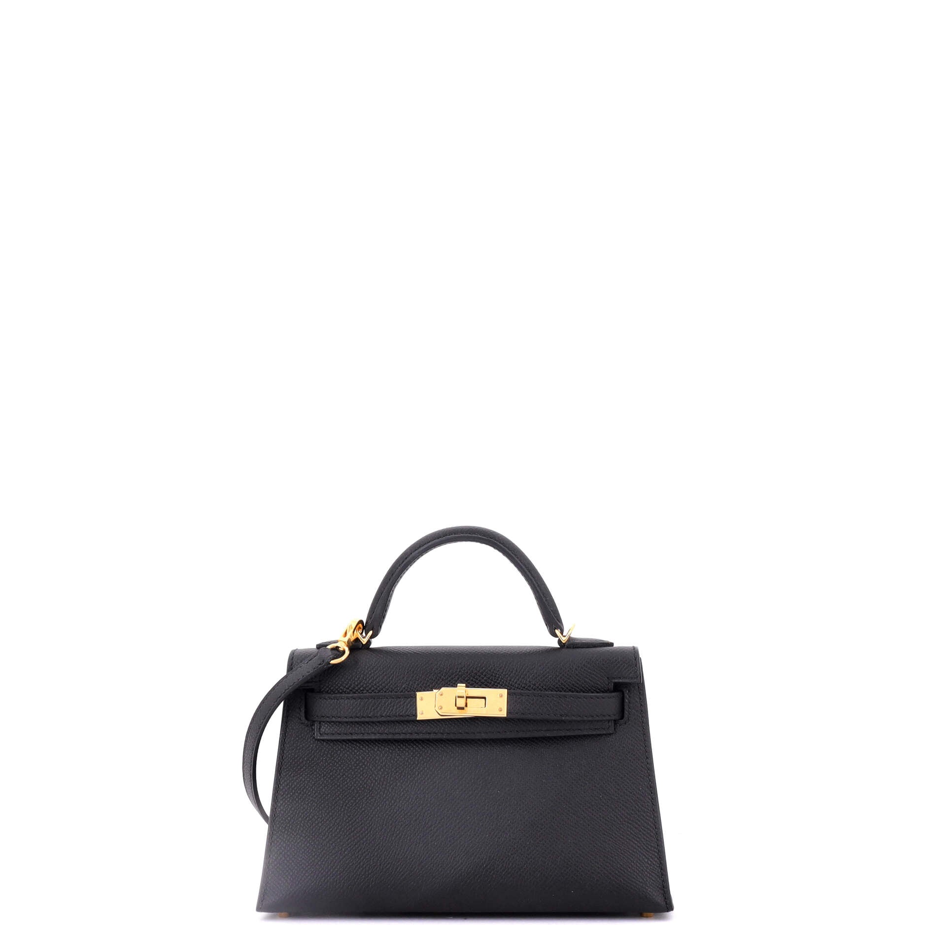 Kelly Mini II Bag Noir Epsom with Gold Hardware 20
