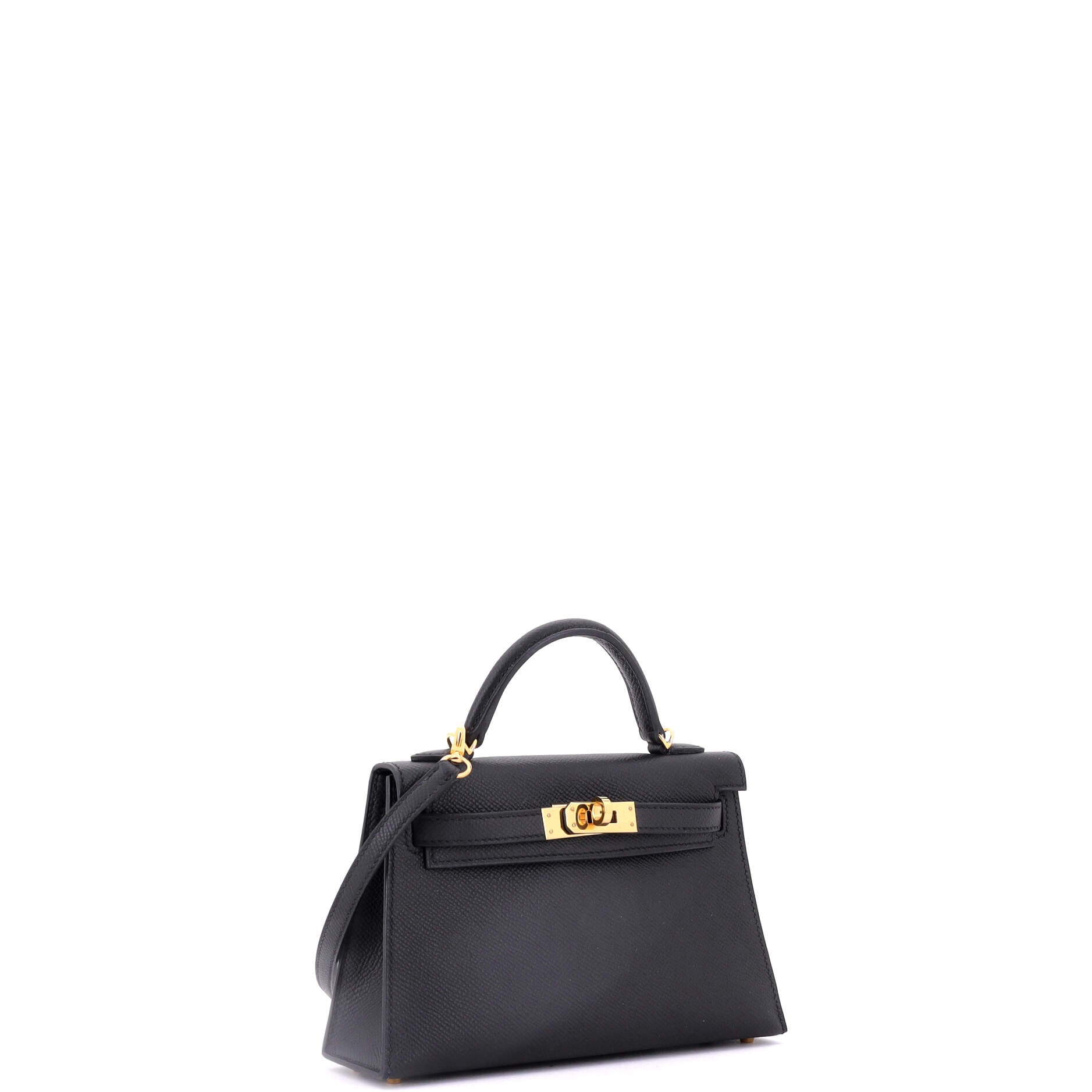 Kelly Mini II Bag Noir Epsom with Gold Hardware 20
