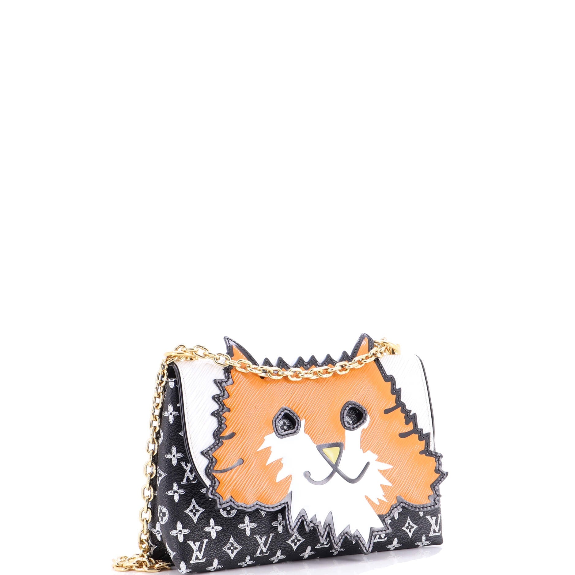 Orange Cat Shoulder Bag Limited Edition Grace Coddington Epi Leather and Catogram Canvas