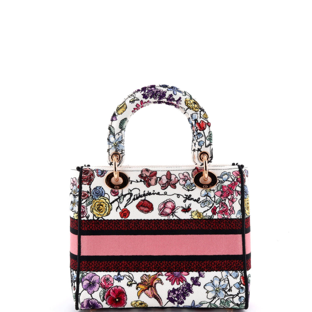 Lady D-Lite Bag Embroidered Canvas Medium