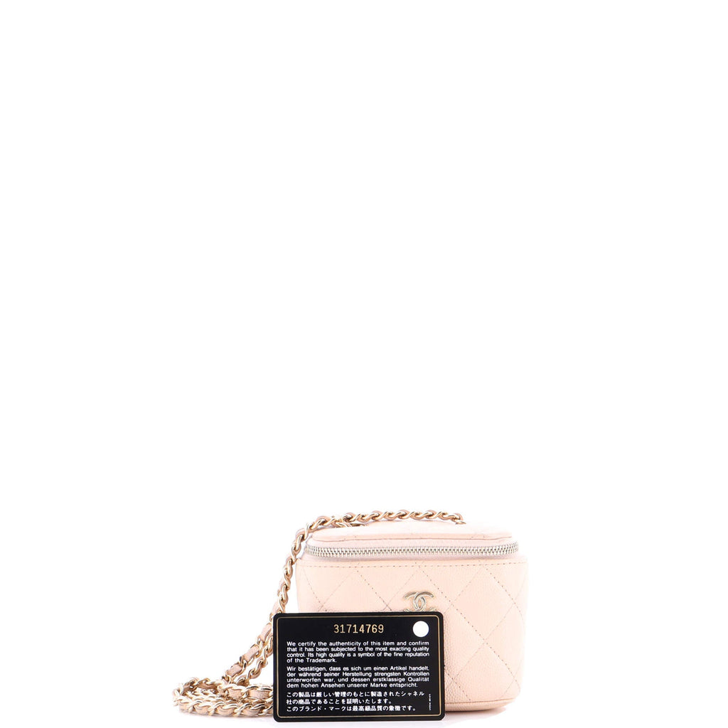 Classic Vanity Case with Chain Quilted Caviar Mini