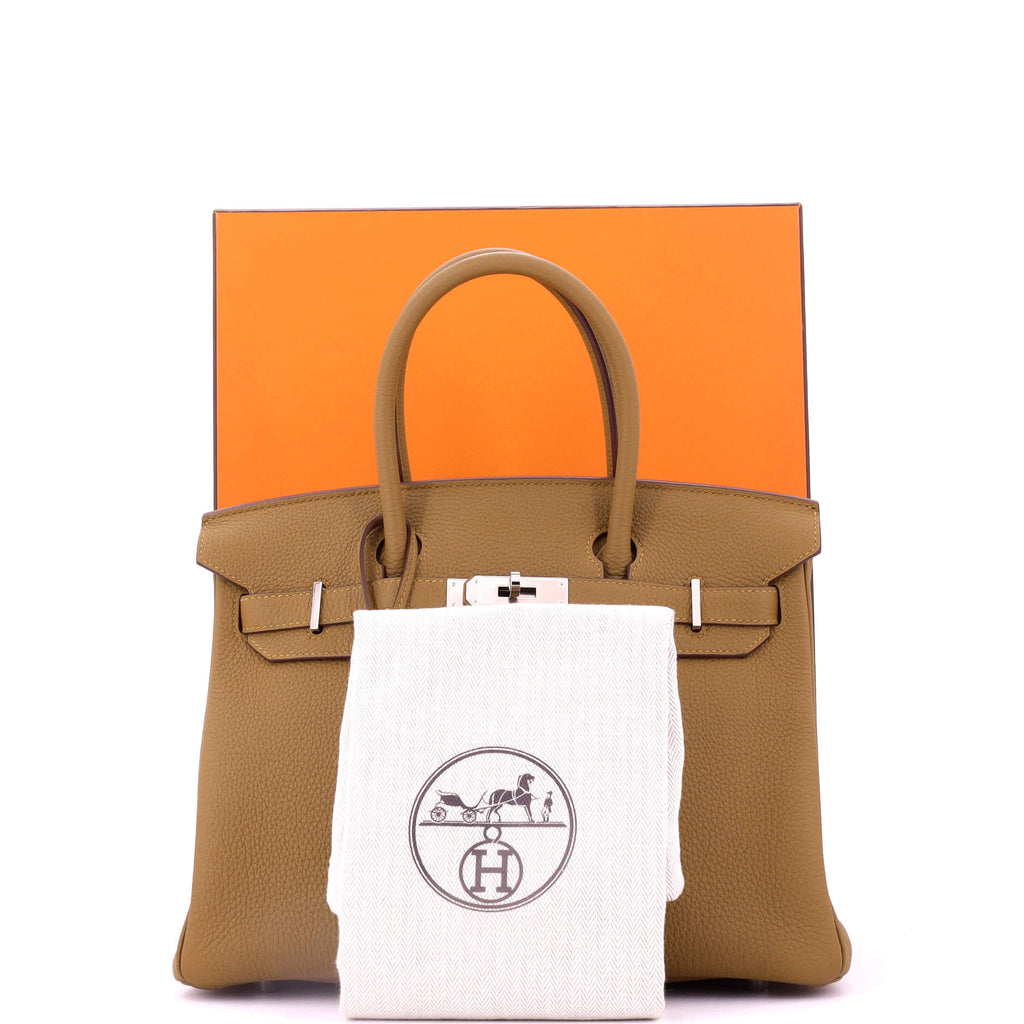 Birkin Handbag Verso Togo with Palladium Hardware 30