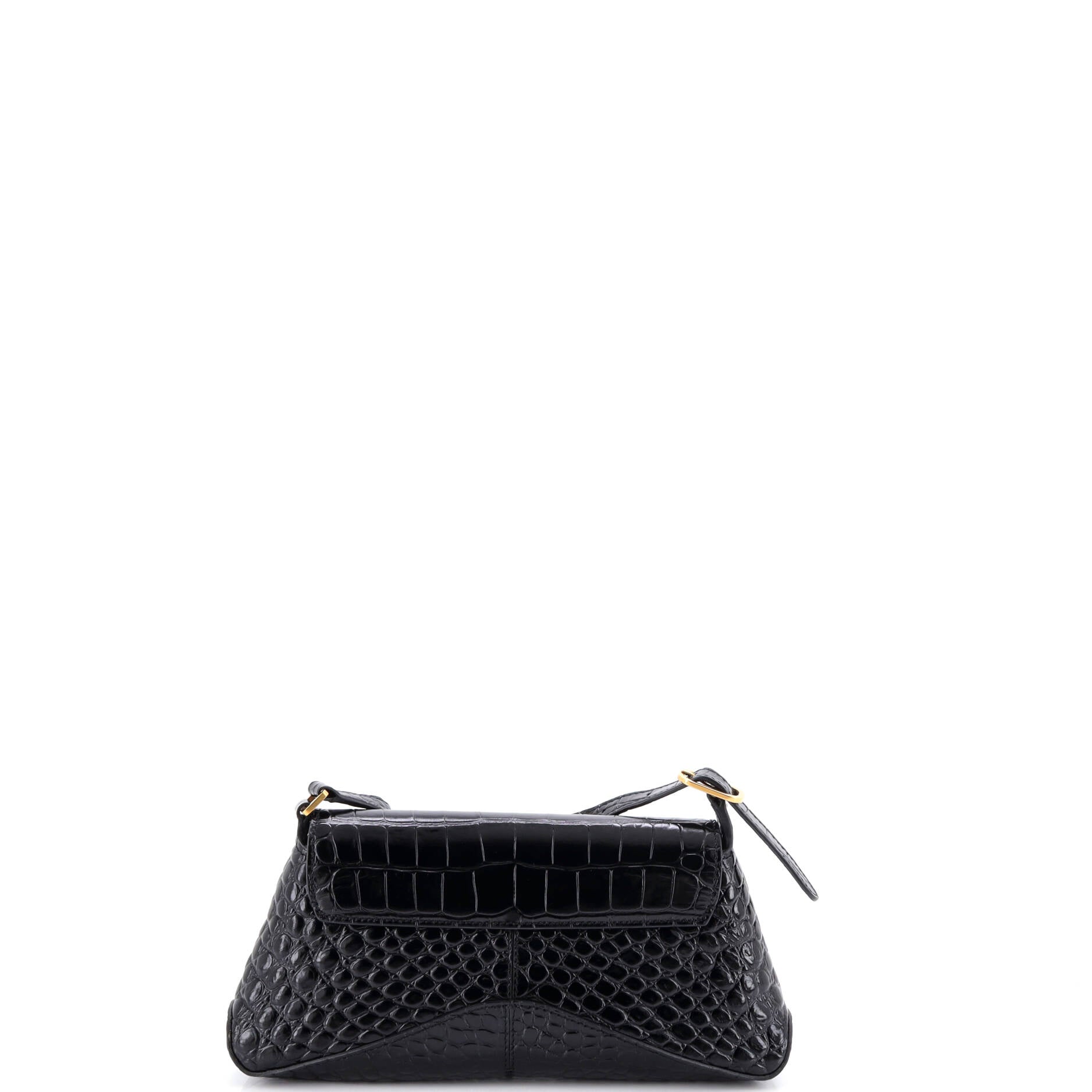 XX Flap Street Shoulder Bag Crocodile Embossed Leather Small