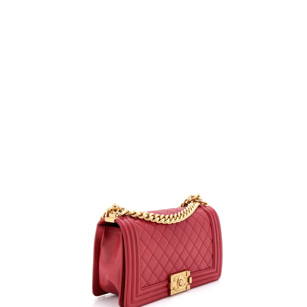 Boy Flap Bag Quilted Lambskin Old Medium