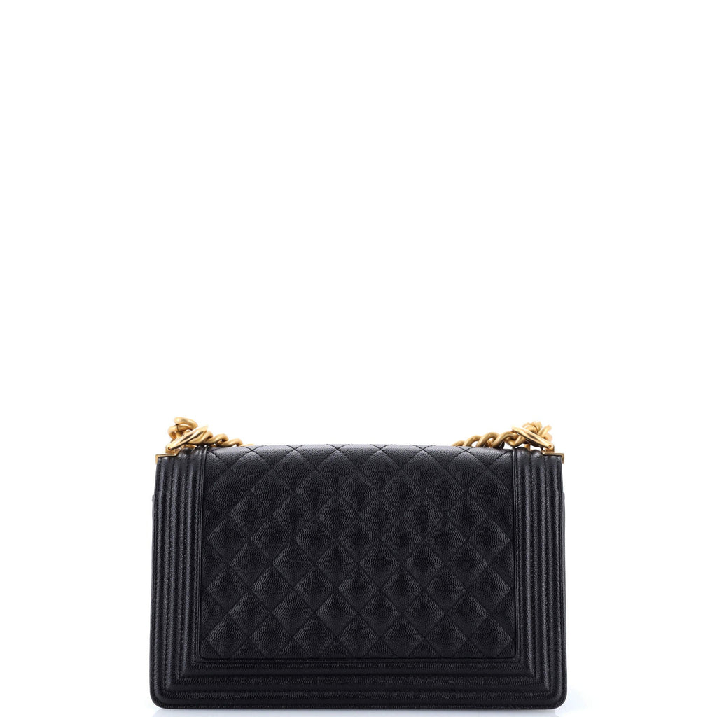 Boy Flap Bag Quilted Caviar Old Medium