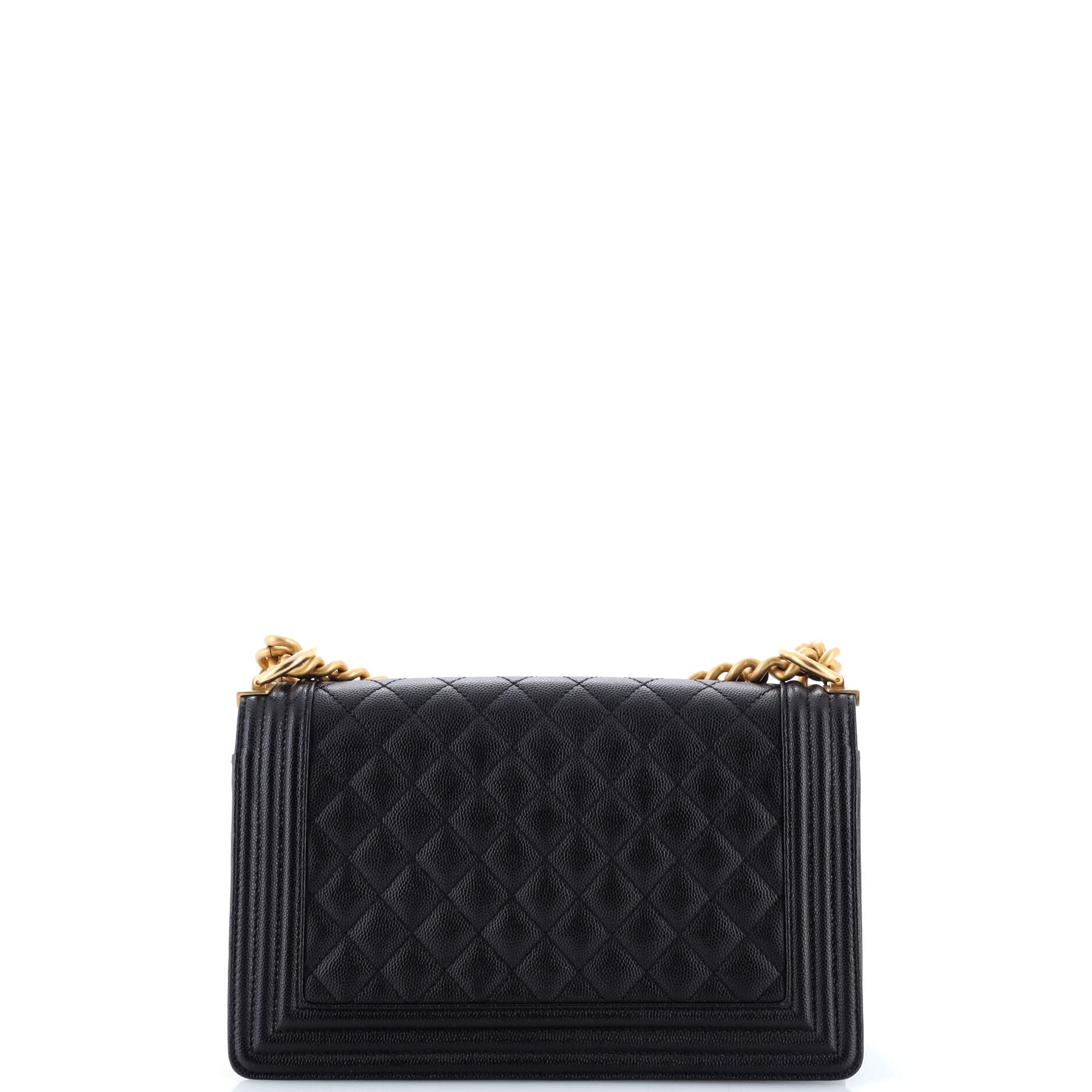 Boy Flap Bag Quilted Caviar Old Medium
