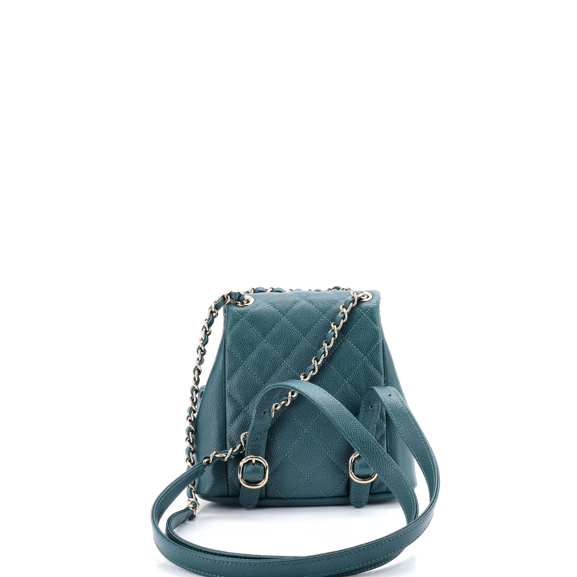 Duma Pockets Drawstring Backpack Quilted Caviar Mini