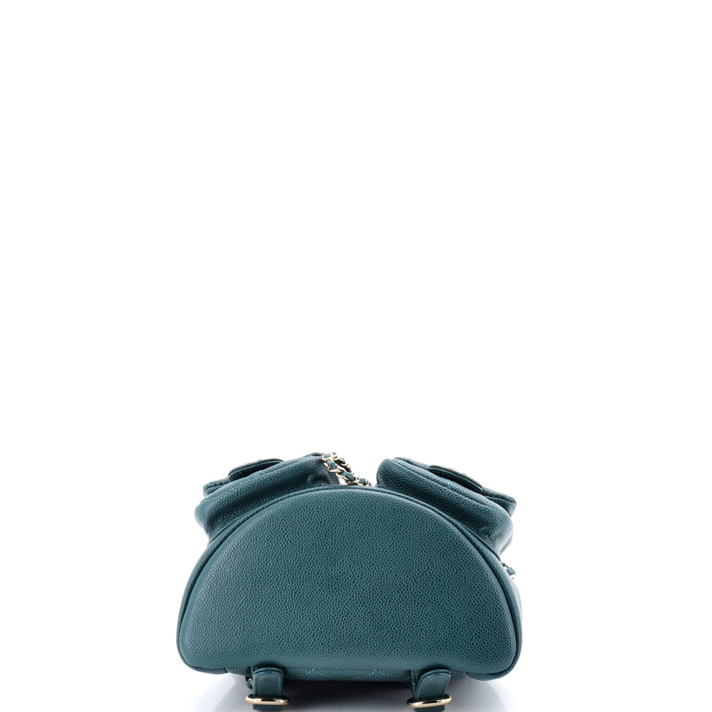 Duma Pockets Drawstring Backpack Quilted Caviar Mini