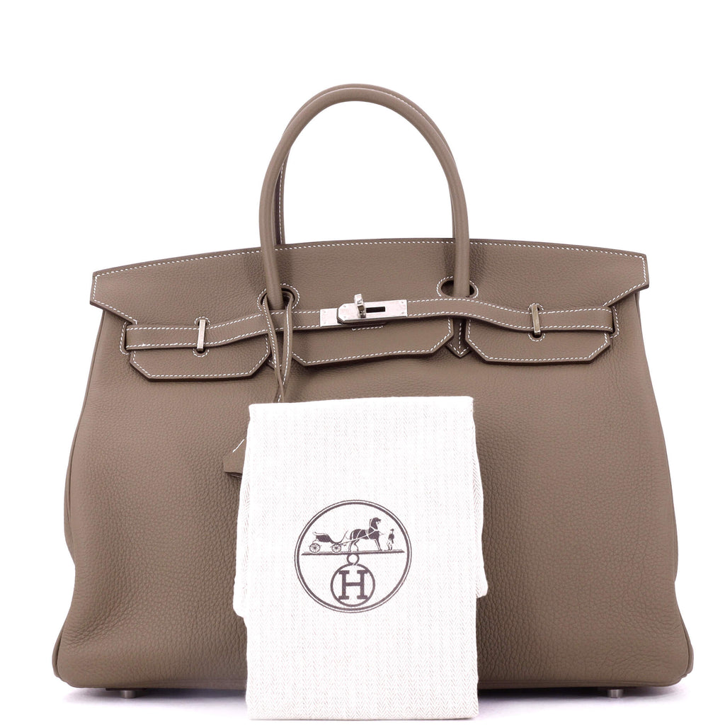 Birkin Handbag Grey Togo with Palladium Hardware 40