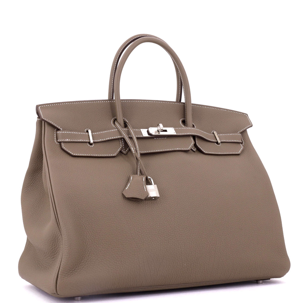 Birkin Handbag Grey Togo with Palladium Hardware 40