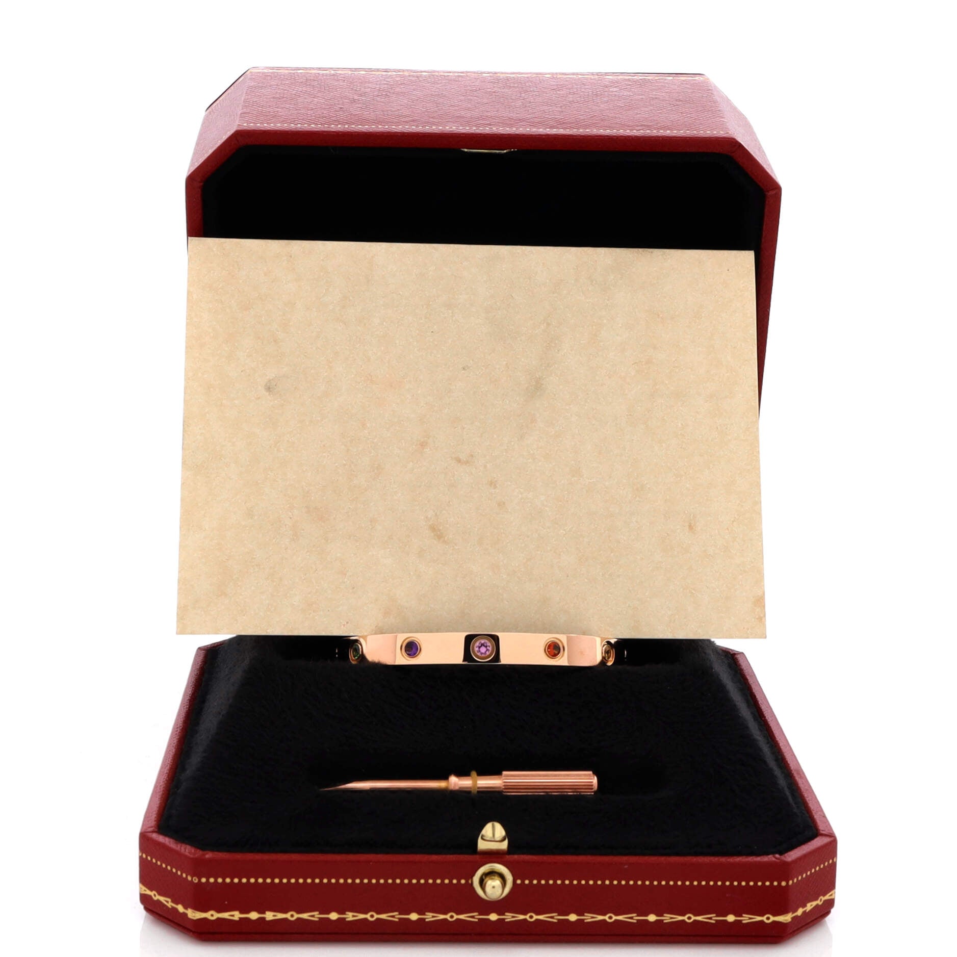 Love 10 Stone Bracelet 18K Rose Gold with Garnet, Amethyst and Sapphire