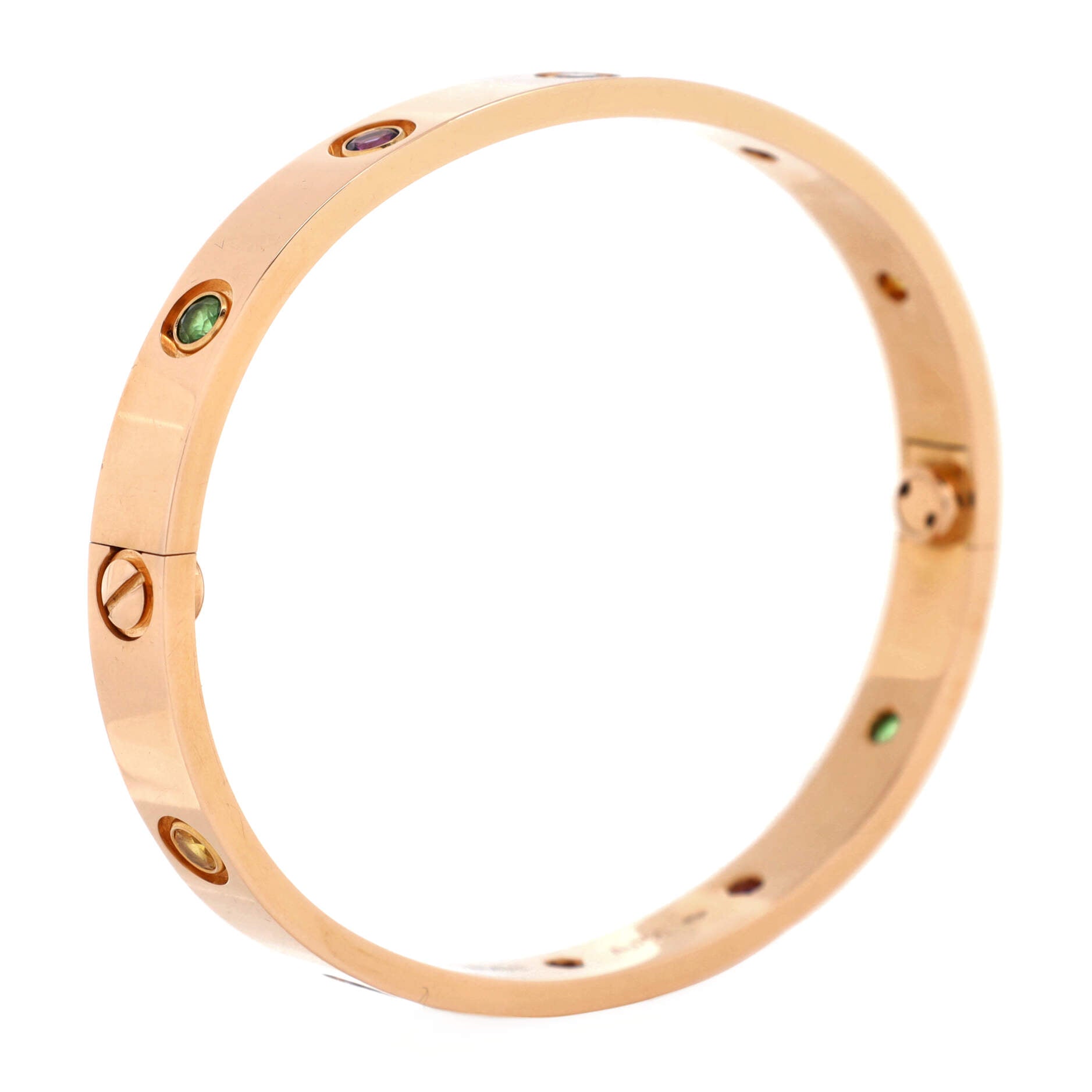 Love 10 Stone Bracelet 18K Rose Gold with Garnet, Amethyst and Sapphire