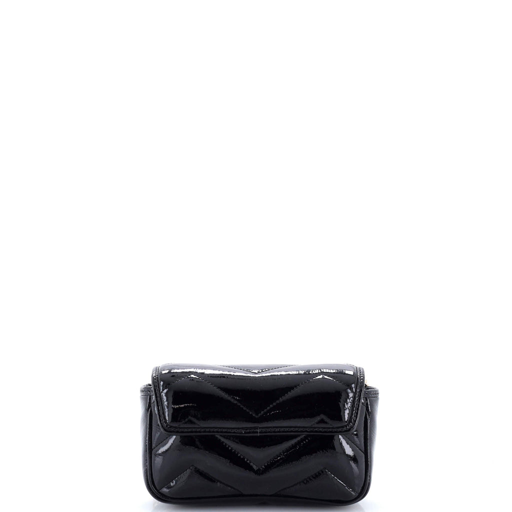 GG Marmont Flap Bag Matelasse Patent Super Mini