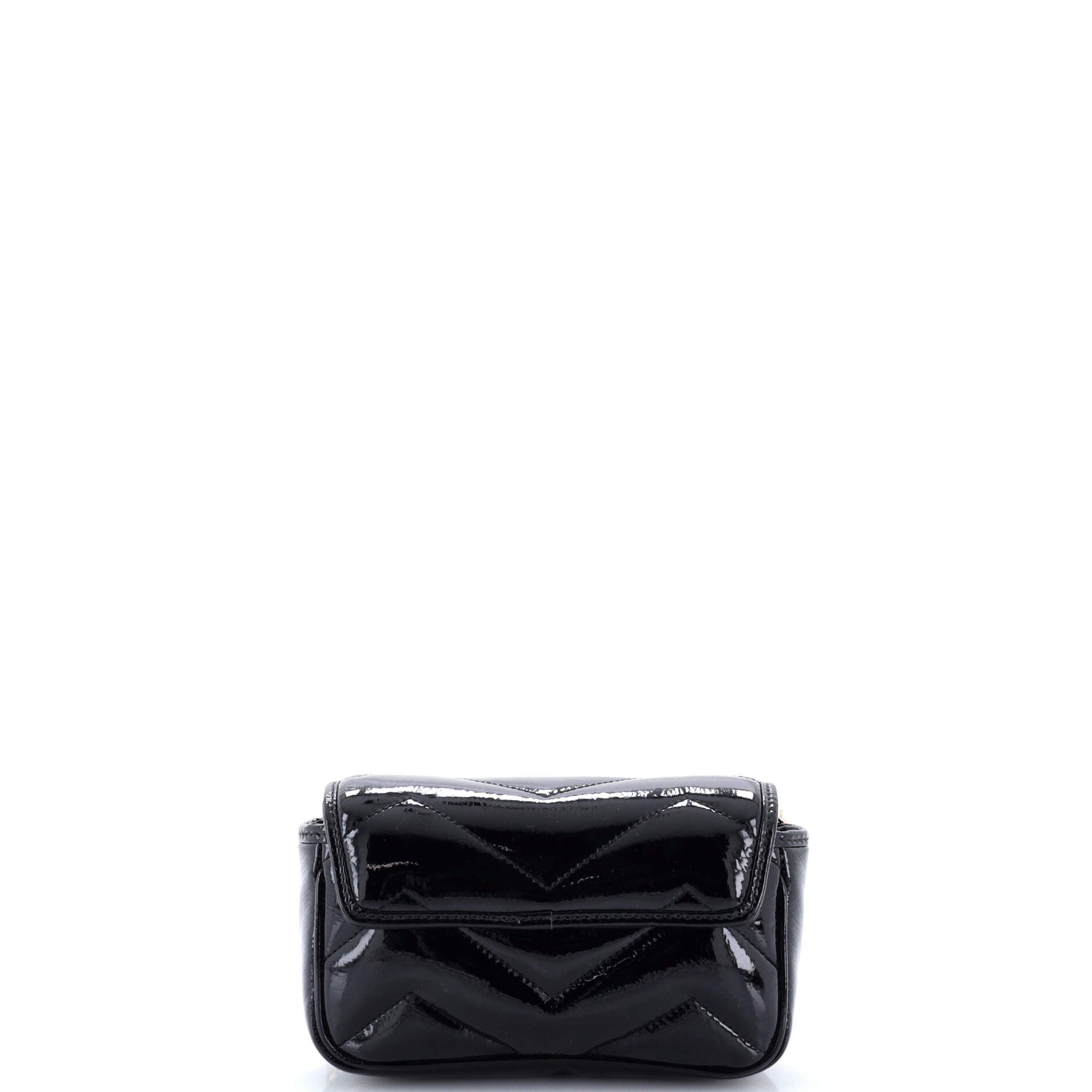 GG Marmont Flap Bag Matelasse Patent Super Mini