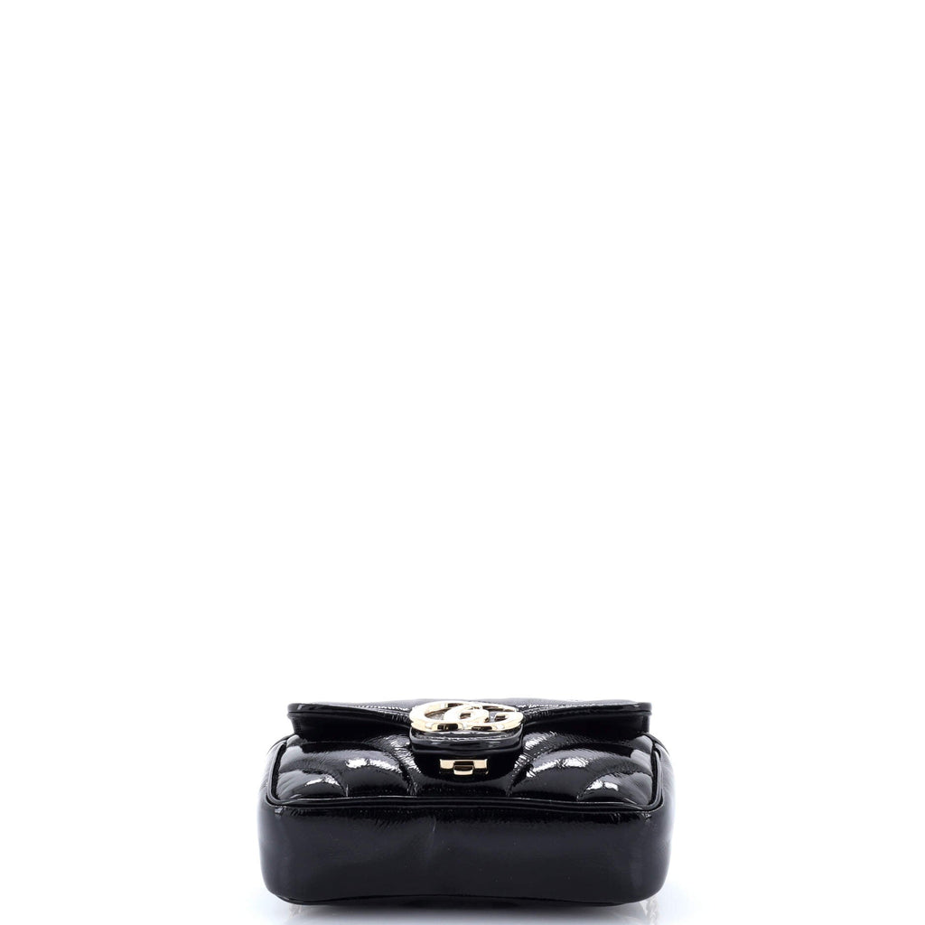 GG Marmont Flap Bag Matelasse Patent Super Mini