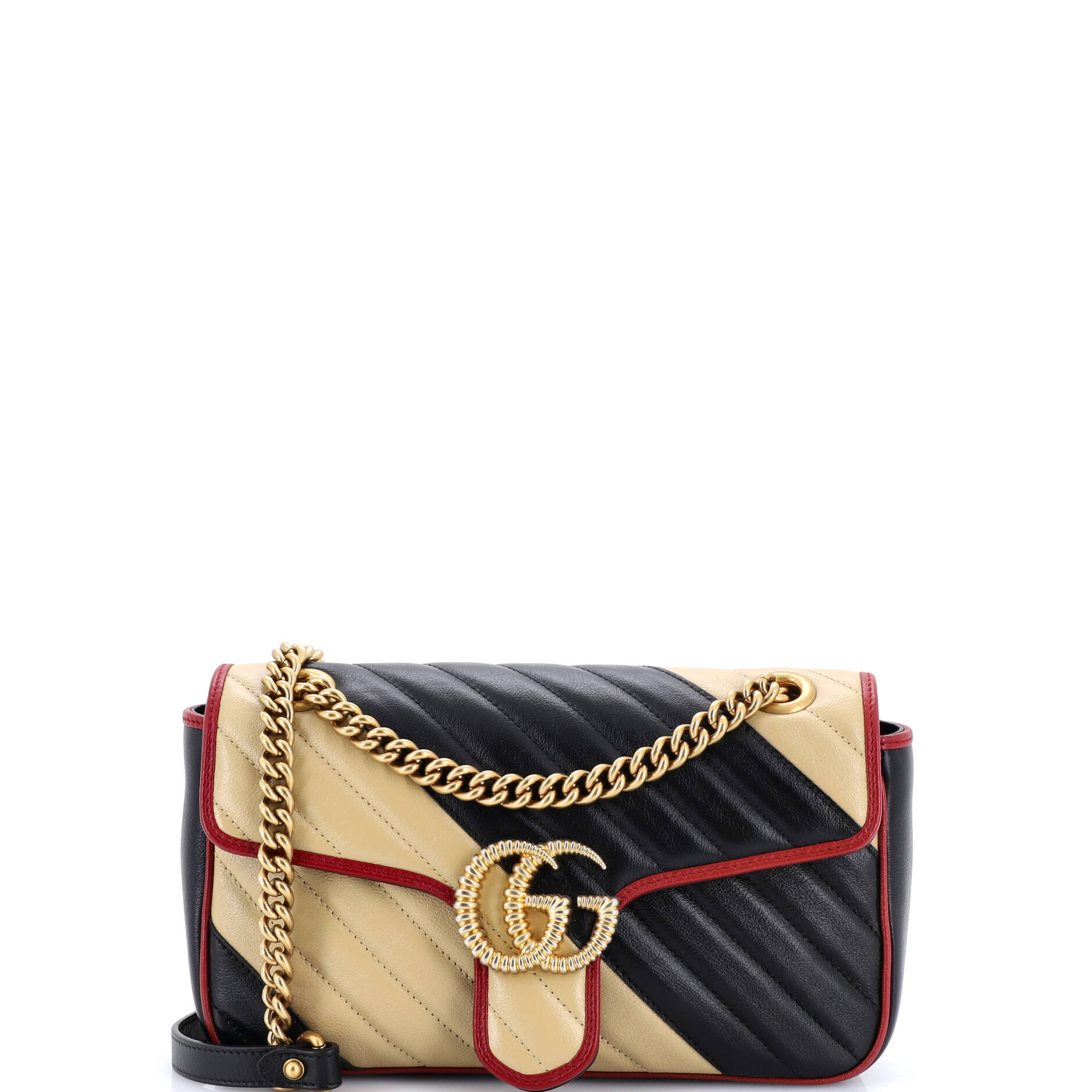 GG Marmont Flap Bag Diagonal Quilted Leather Small
