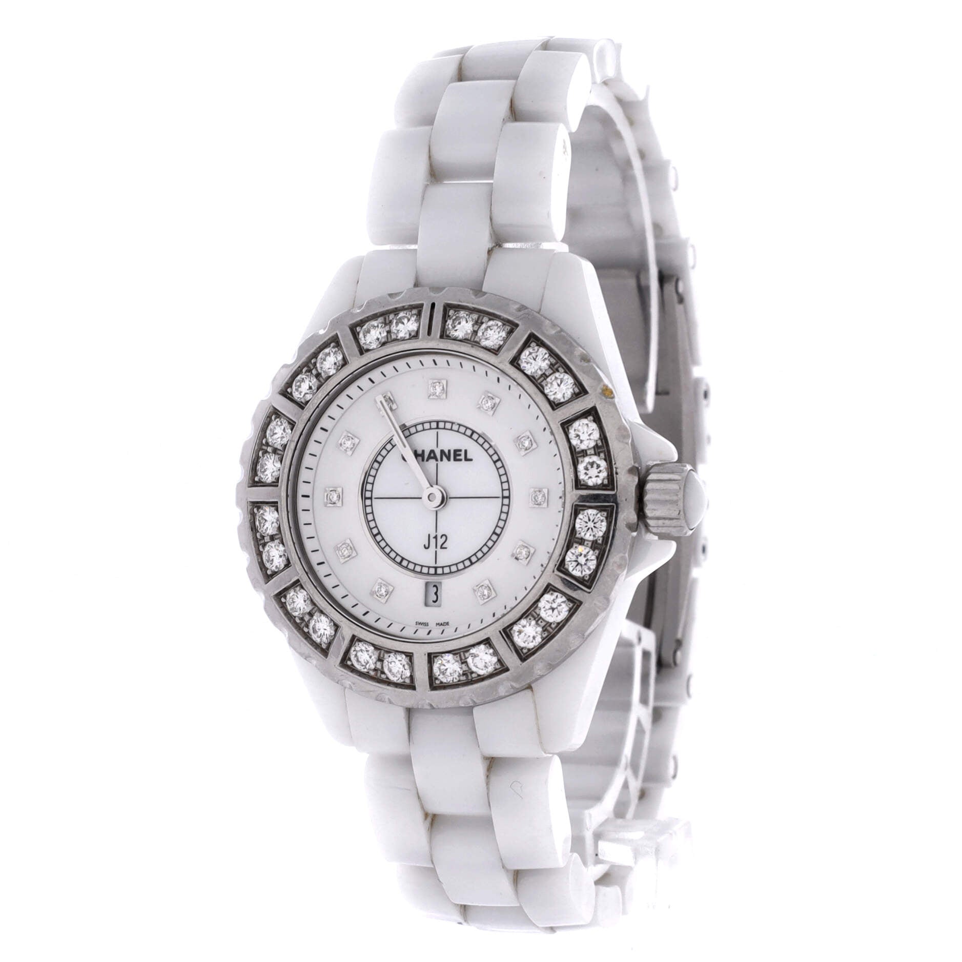 J12 Quartz Watch Ceramic and Stainless Steel with Diamond Bezel and Markers 33