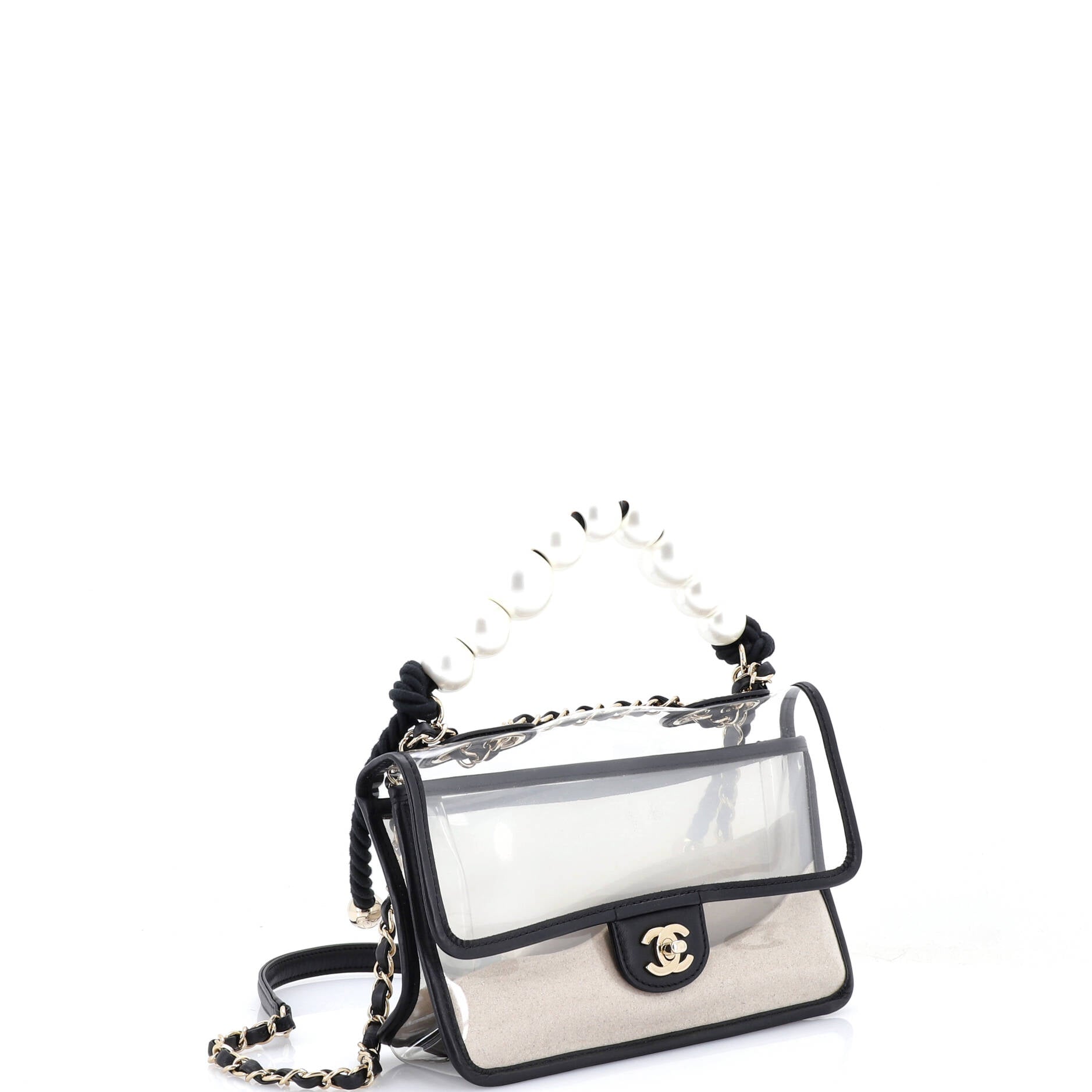 Sand By The Sea Pearl Flap Bag PVC with Lambskin Medium