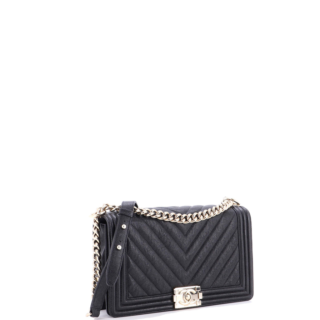 Boy Flap Bag Chevron Caviar New Medium