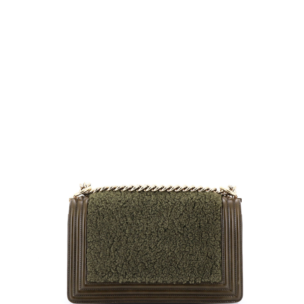 Boy Flap Bag Shearling with Leather Old Medium