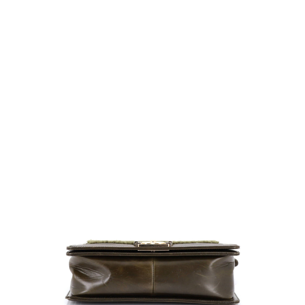 Boy Flap Bag Shearling with Leather Old Medium