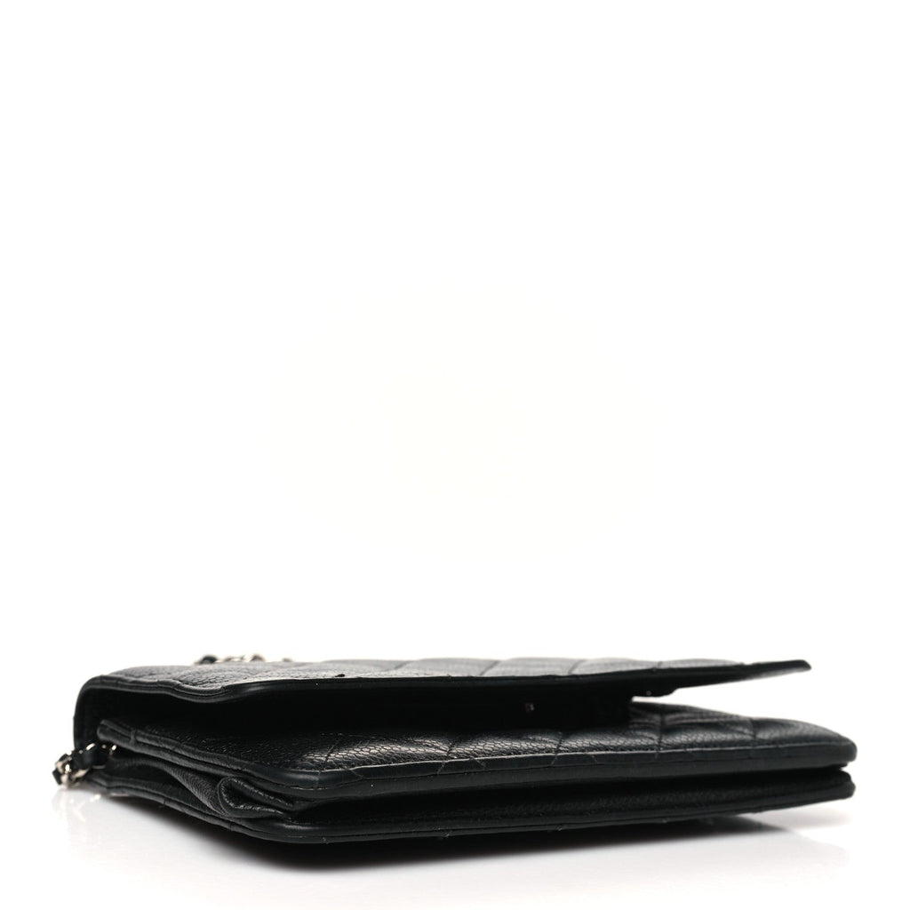 Caviar Quilted Wallet on Chain WOC Black