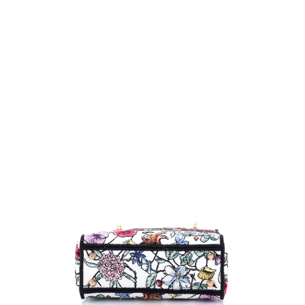 Lady D-Lite Bag Embroidered Canvas Mini