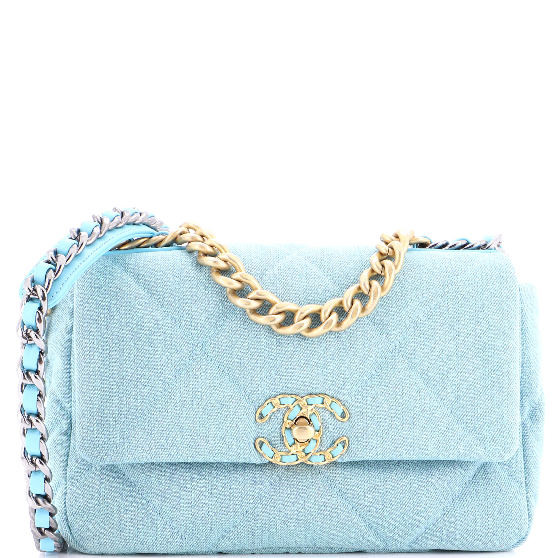 19 Flap Bag Quilted Canvas Medium