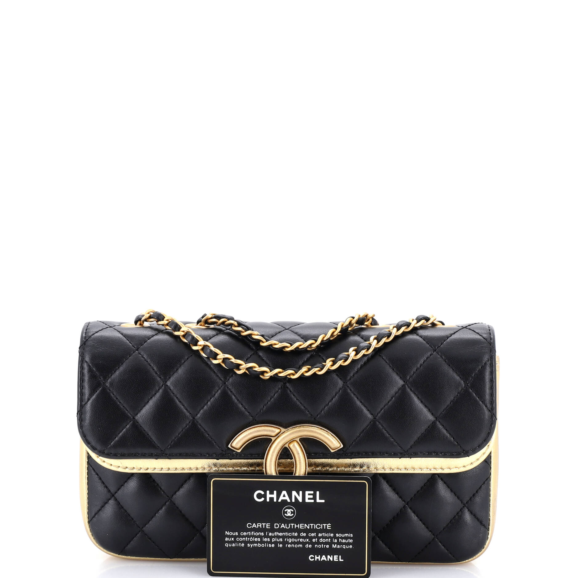 CC Chic Double Flap Bag Quilted Lambskin Small