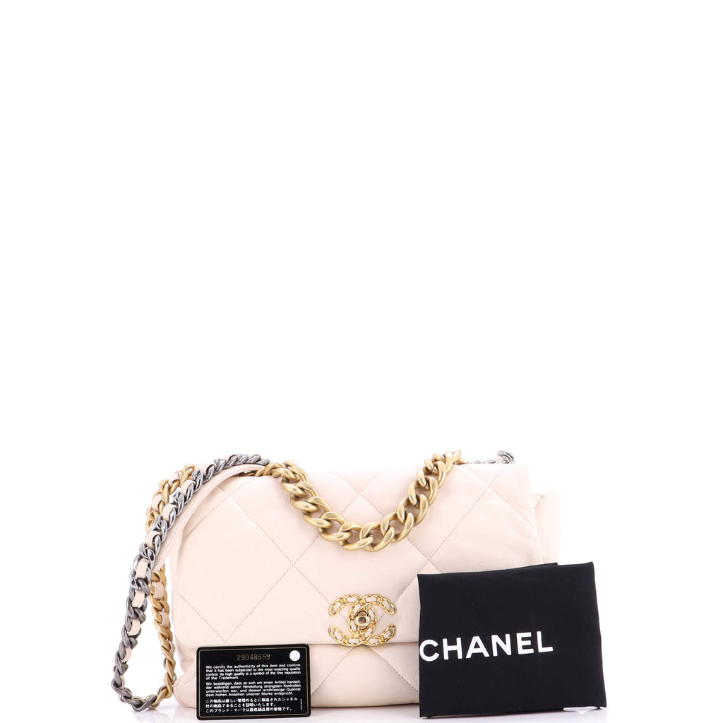 19 Flap Bag Quilted Leather Large