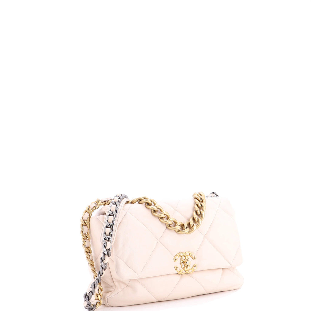 19 Flap Bag Quilted Leather Large