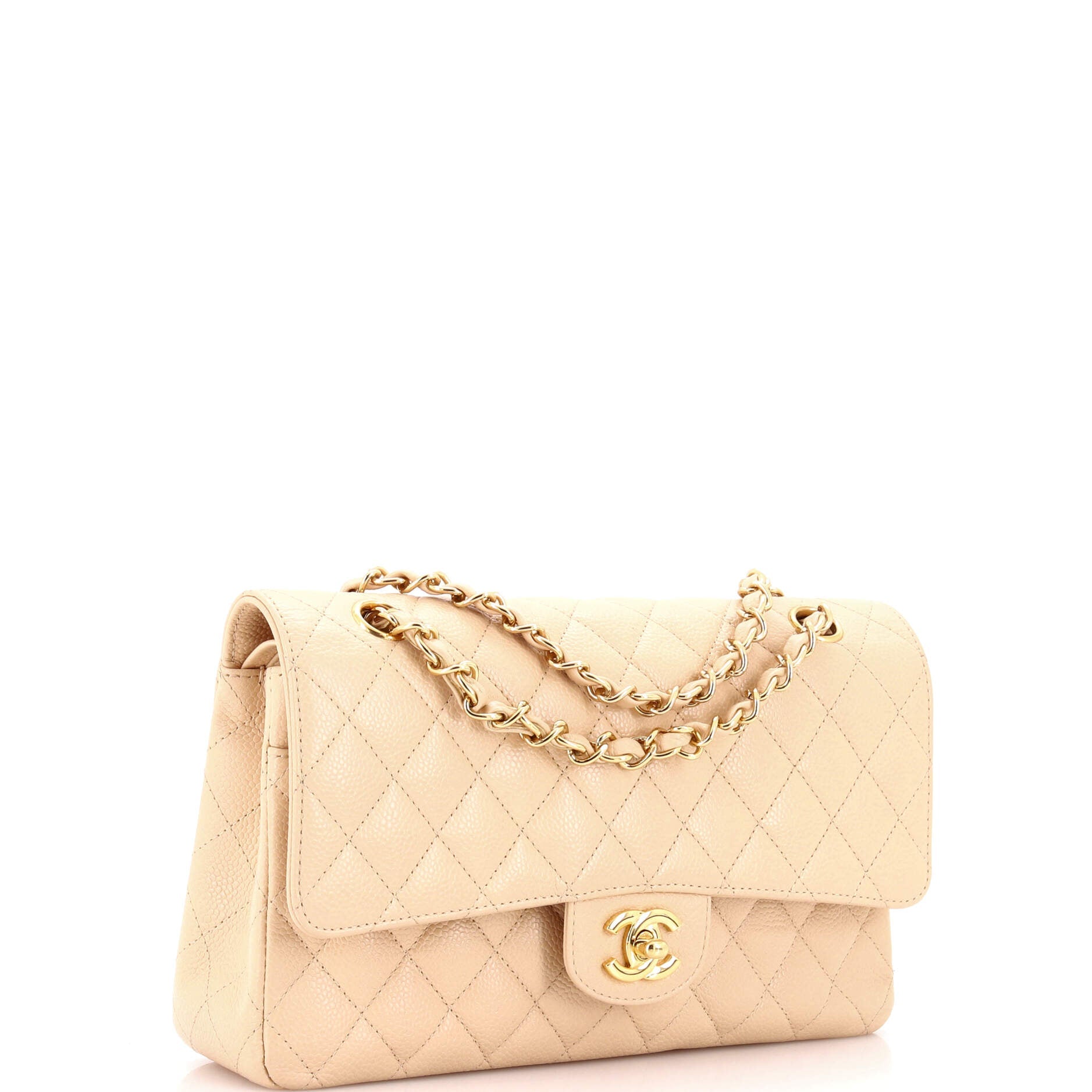 Vintage Classic Double Flap Bag Quilted Caviar Medium